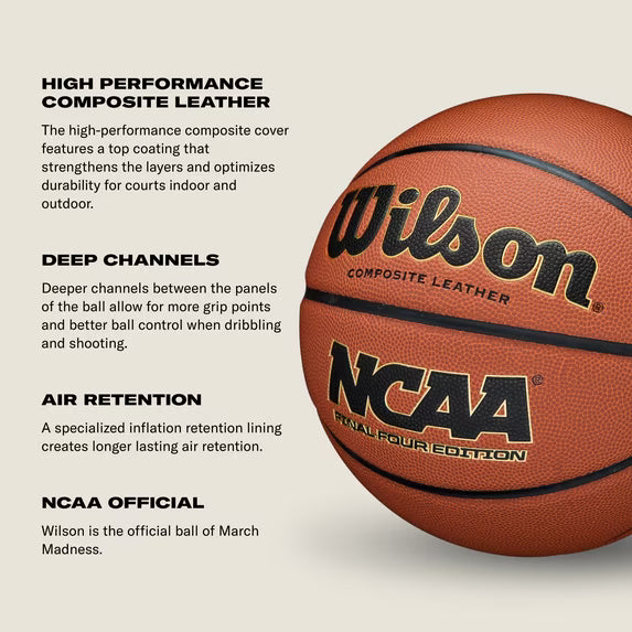 Wilson NCAA Final Four Indoor/Outdoor Basketball - Brown, Size 7 - 29.5"