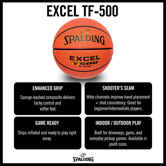 Spalding Excel TF-500 Indoor-Outdoor Basketball 28.5"