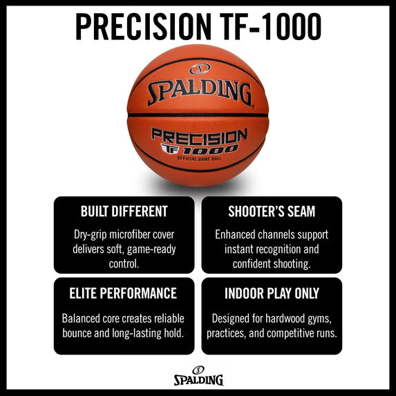 Spalding Precision TF-1000 Indoor Game Basketball - 29.5"