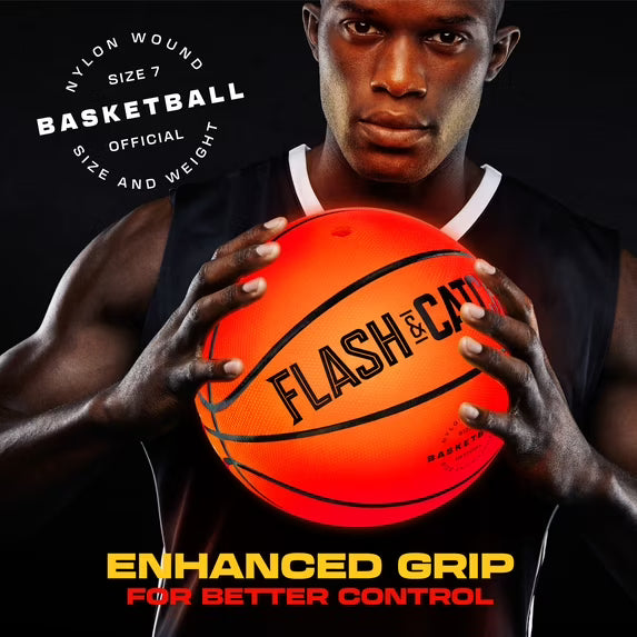 Light-up Basketball - Glow-in-the-Dark - Gifts for Boys - Sports Gear Accessories for Kids - Teens Birthday Gift Age 8-15+ Year Old